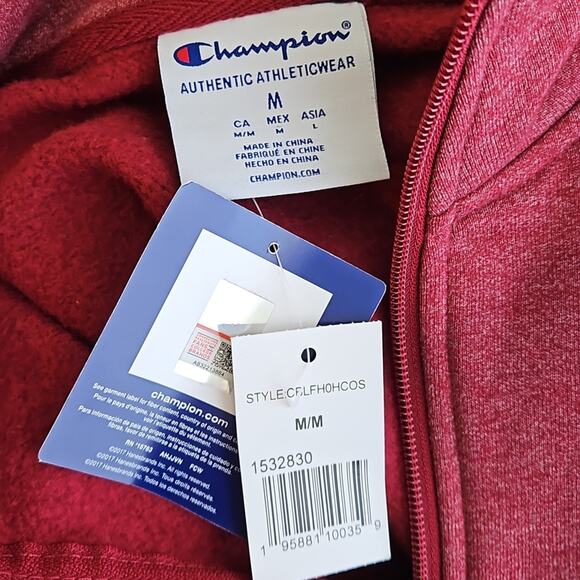 Champion x Stanford University Quater Zip Pullover Red Sweatshirt | Women's M - Picture 10 of 14